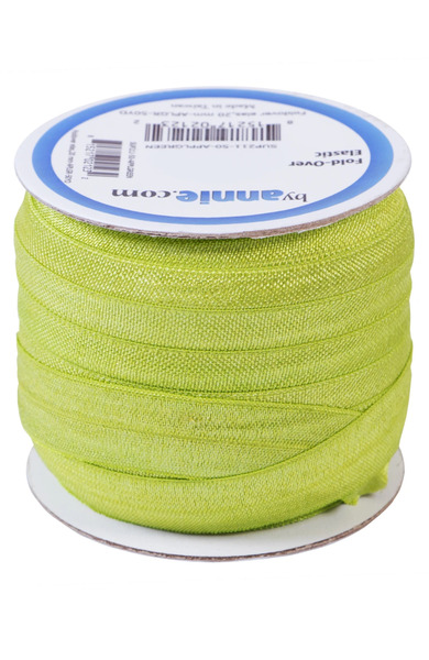 ByAnnie SUP211-50-AG Fold-over Elastic 3/4in x 50yd Apple Green
