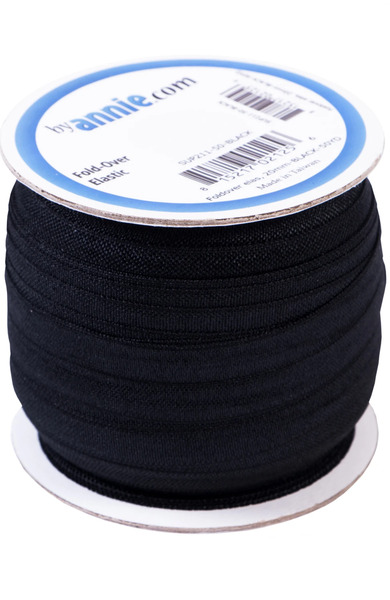 ByAnnie SUP211-50-BK Fold-over Elastic 3/4in x 50yd Black