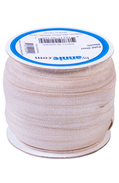 ByAnnie SUP211-50-NT Fold-over Elastic 3/4in x 50yd Natural