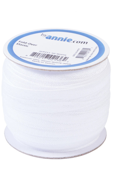 ByAnnie SUP211-50-WI Fold-over Elastic 3/4in x 50yd White