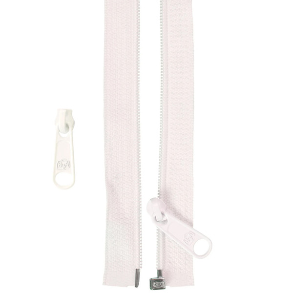 ByAnnie ZIP50-100 50in Separating Zipper + Extra slide -White