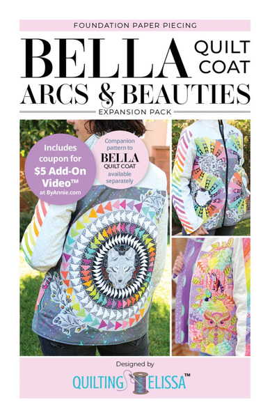 ByAnnie QE102 Bella Arcs and Beauties - Foundation Paper Piecing Expansion Pack (for Bella Quilted Coat)