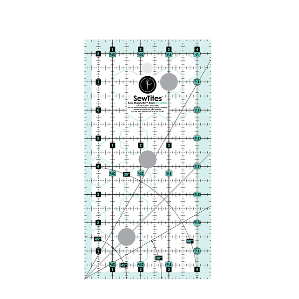 SewTites 48RL Sew Magnetic 4-1/2in x 8-1/2in Ruler Left-Handed