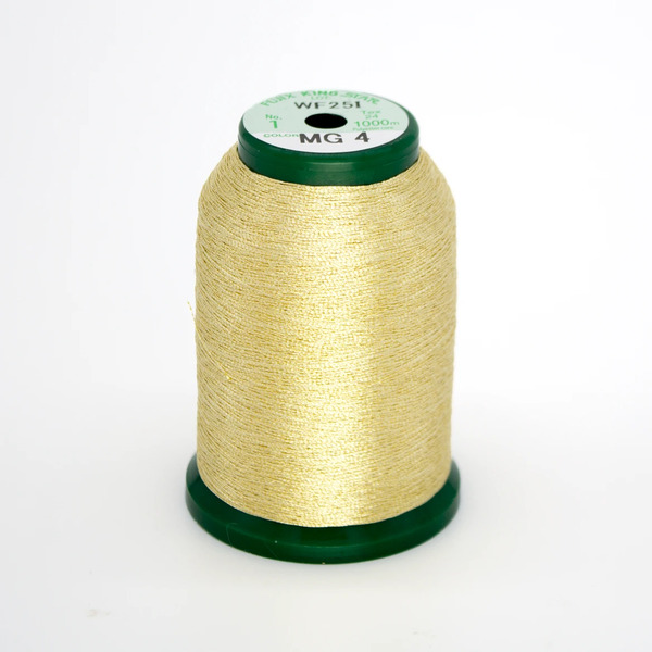 DIME Exquisite KingStar Metallic 1100Yd 40wt Poly Embroidery Thread- Champagne Gold (MG-4)