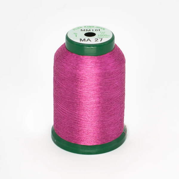 DIME Exquisite KingStar Metallic 1100Yd 40wt Poly Embroidery Thread- Fuchsia (MA-27)