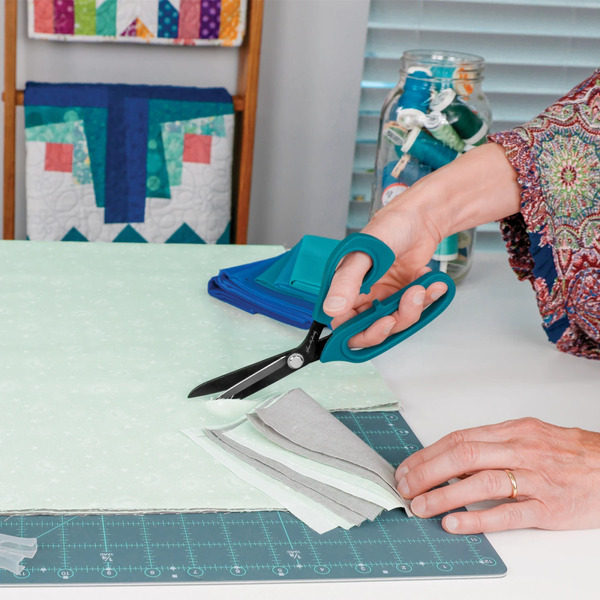 Karen Kay Buckley KKB032 Perfect Scissors Dark Teal 8-1/2in Bent Handle Micro-Serrated Non-Slip