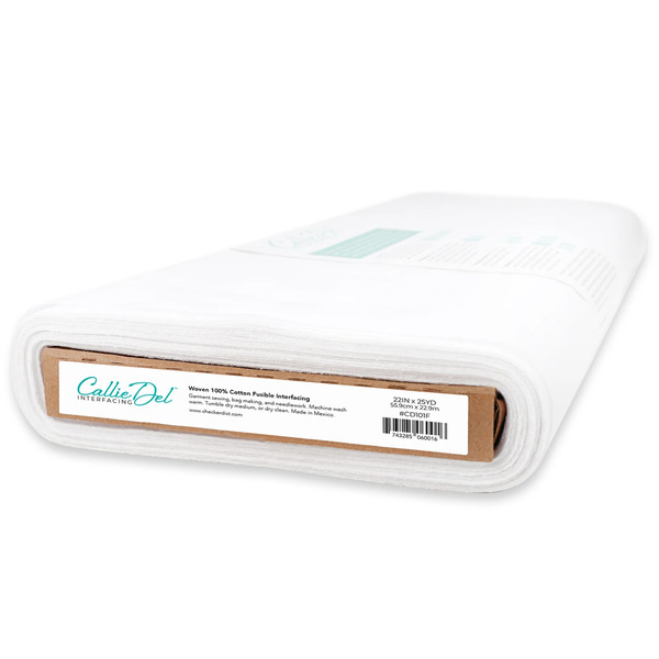 Callie Del CD101F Woven 100% Cotton Fusible Interfacing 22in x 25yds