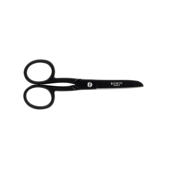 Bohin 23902B Flat Blade Epoxy Scissors 4-1/2in Black