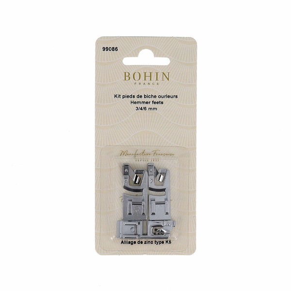 Bohin 99086 Rolled Hemmer Foot Set 3 4 6mm