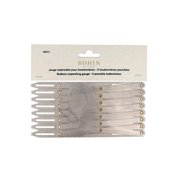 Bohin 65511 Button Placement Expanding Gauge, Silver