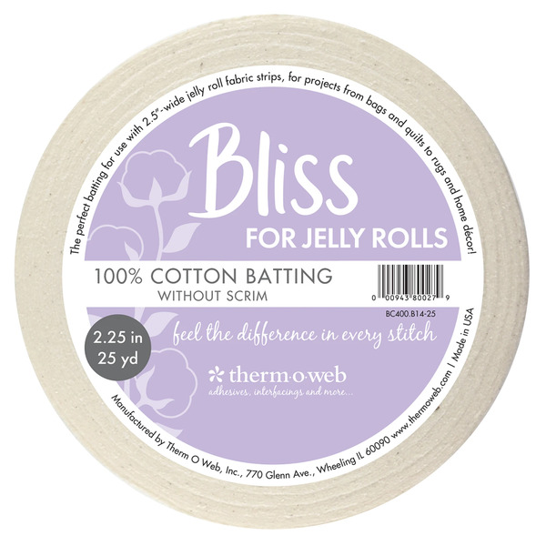Therm O Web BC400-B14-25 Bliss 100% Cotton for Jelly Rolls 2-1/4in x 25yd