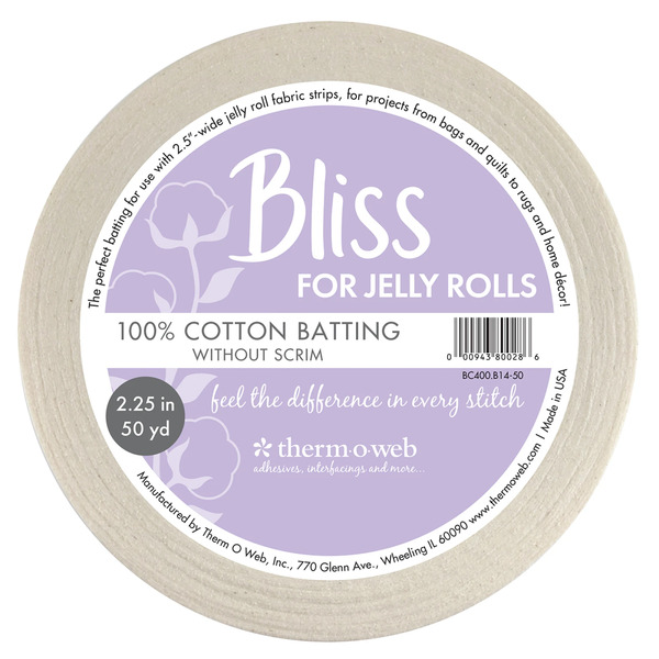 Therm O Web BC400-B14-50 Bliss 100% Cotton for Jelly Rolls 2-1/4in x 50yd