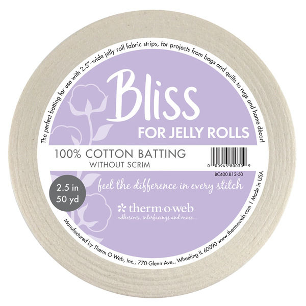 Therm O Web BC400-B12-50 Bliss 100% Cotton for Jelly Rolls 2-1/2in x 50yd