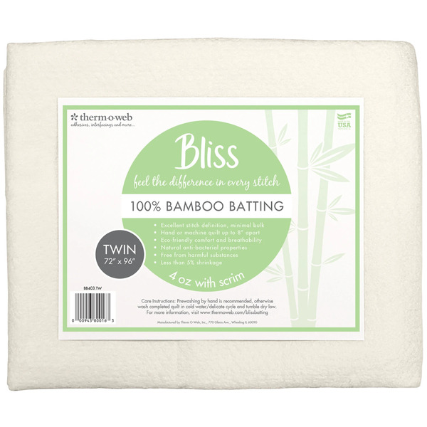 Therm O Web BB403-TW Bliss Batting 100% Bamboo Twin 72in x 96in 6pc Box