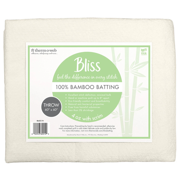 Therm O Web BB403-TH Bliss Batting 100% Bamboo Throw 60in x 60in 10pc Box