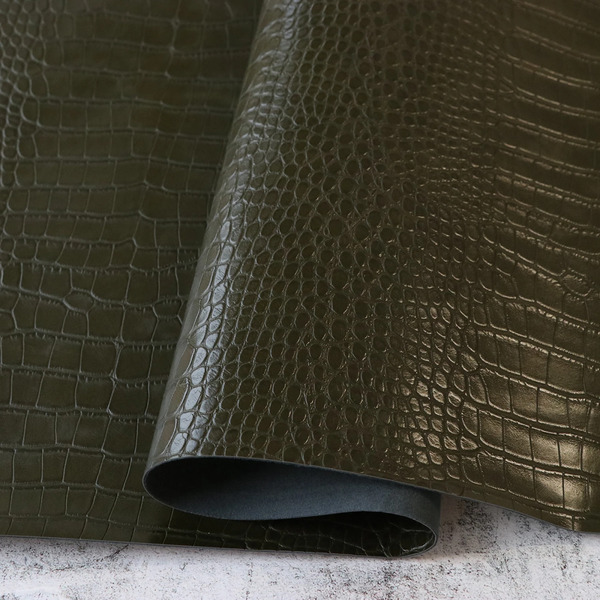 Sallie Tomato FLAMOSS Moss Green Faux Alligator Leather 5yds