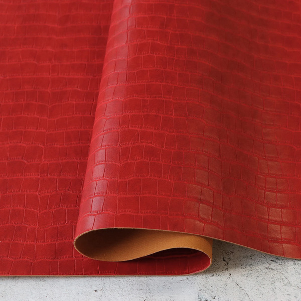 Sallie Tomato FLCCRIM Crimson Red Faux Crocodile Leather 5yds