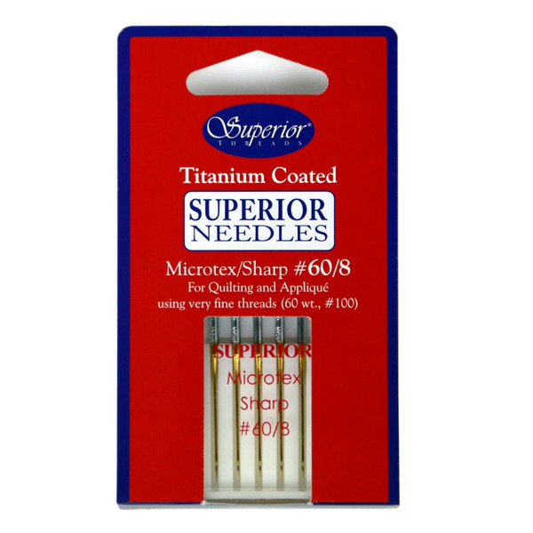 Superior Threads 132608 Superior Microtex Sharp Titanium Coated Needle Size 60/8 5ct