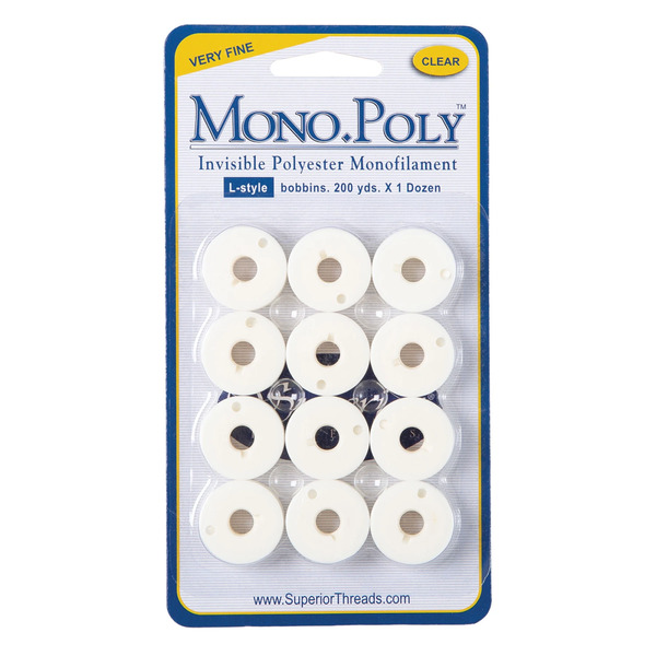 Superior Threads 119-L-CLEAR MonoPoly Clear Prewound Bobbins Class L