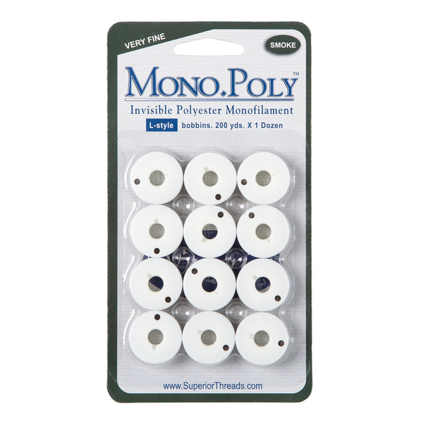 Superior Threads 119-L-SMOKE MonoPoly Smoke Prewound Bobbins Class L