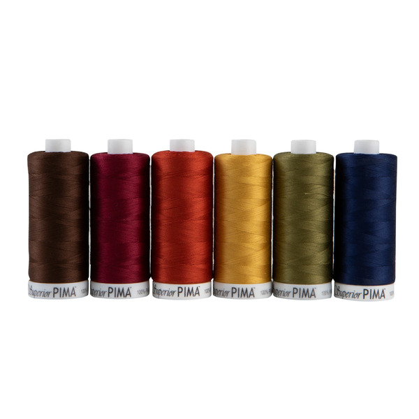 Superior Threads 201-01-DARKS Superior PIMA 50wt Cotton Thread Set Six 1,200 yd Spools - Darks