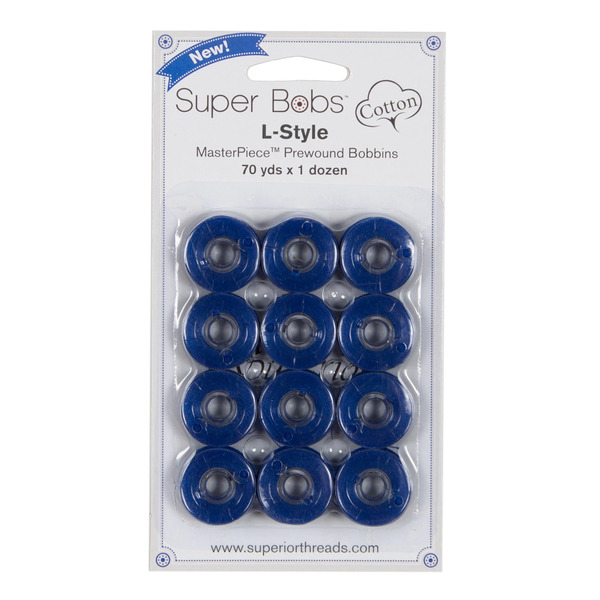 Superior Threads 149-12-141 Super Bobs MasterPiece Cotton 70yd Prewnd Bobbins 12ct L-Style Starry Starry Nt