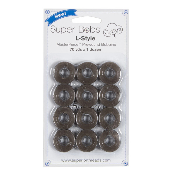 Superior Threads 149-12-181 Super Bobs MasterPiece Cotton 70yd Prewound Bobbins 12ct L-Style Nightscape