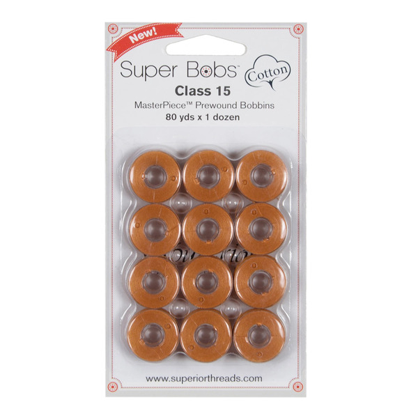 Superior Threads 150-12-162 Super Bobs MasterPiece Cotton 80yd Prewound Bobbins 12ct Class 15 Renoir