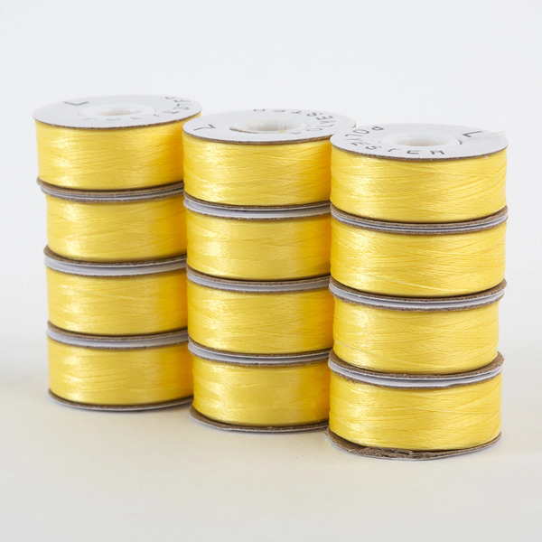 Superior Threads 300-12-601 SuperBobs Polyester Bobbin 12pk L-Style Yellow