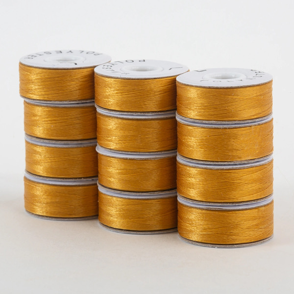 Superior Threads 300-12-602 SuperBobs Polyester Bobbin 12pk L-Style Gold