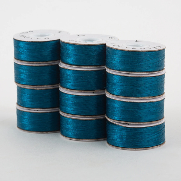 Superior Threads 300-12-611 SuperBobs Polyester Bobbin 12pk L-Style Turquoise