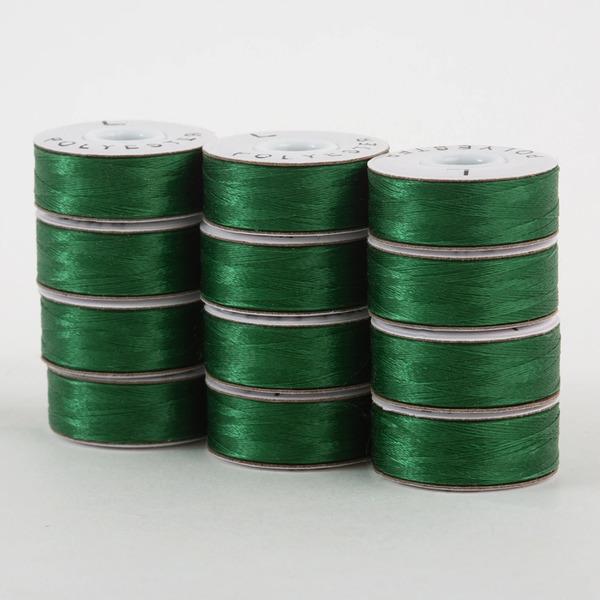Superior Threads 300-12-612 SuperBobs Polyester Bobbin 12pk L-Style Green