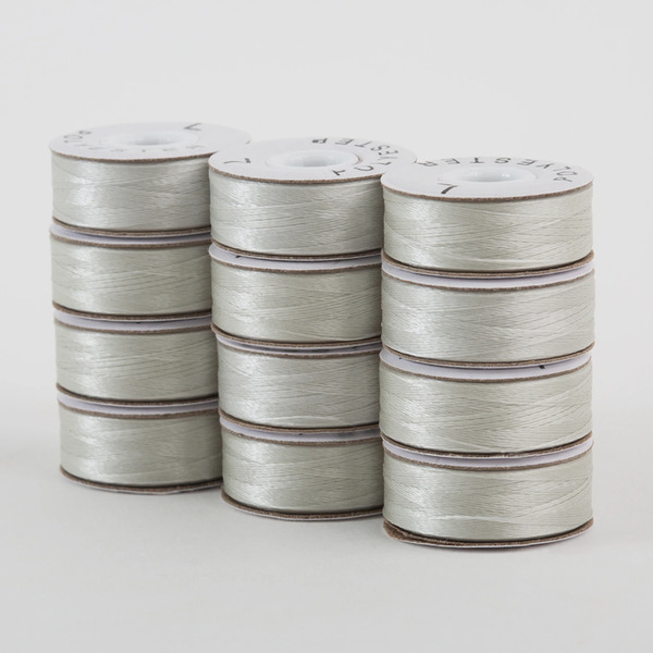 Superior Threads 300-12-623 SuperBobs Polyester Bobbin 12pk L-Style Silver