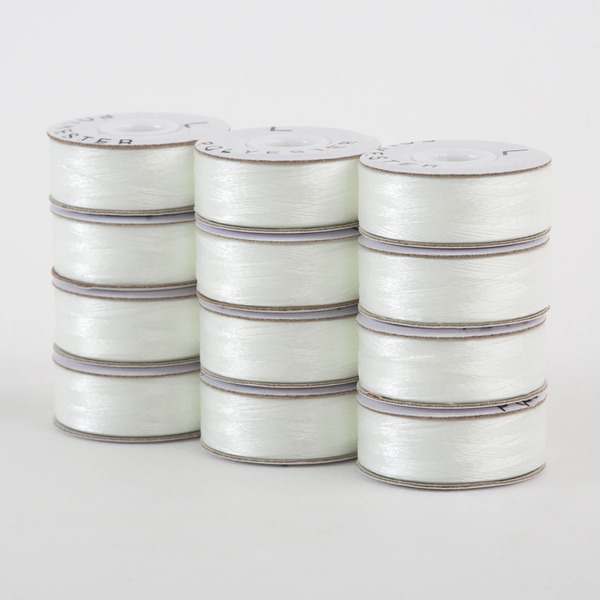 Superior Threads 300-12-624 SuperBobs Polyester Bobbin 12pk L-Style Natural White