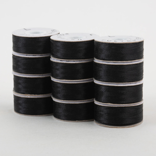 Superior Threads 300-12-625 SuperBobs Polyester Bobbin 12pk L-Style Black