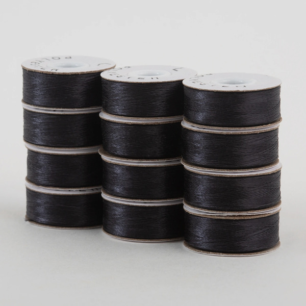 Superior Threads 300-12-649 SuperBobs Polyester Bobbin 12pk L-Style Dark Gray