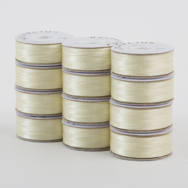 Superior Threads 300-12-651 SuperBobs Polyester Bobbin 12pk L-Style Ivory