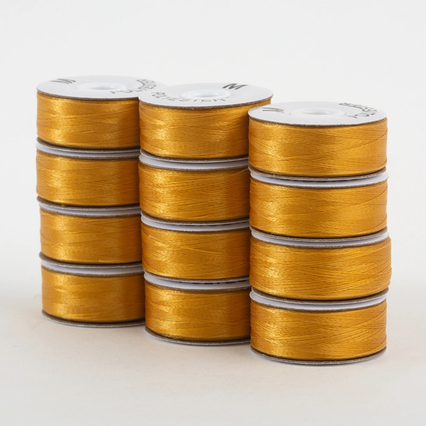 Superior Threads 301-12-602 SuperBobs Polyester Bobbin 12pk M-Style Gold