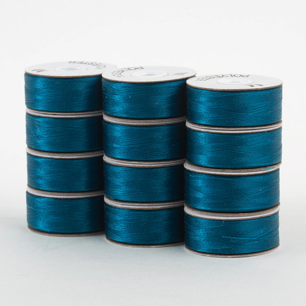 Superior Threads 301-12-611 SuperBobs Polyester Bobbin 12pk M-Style Turqoise