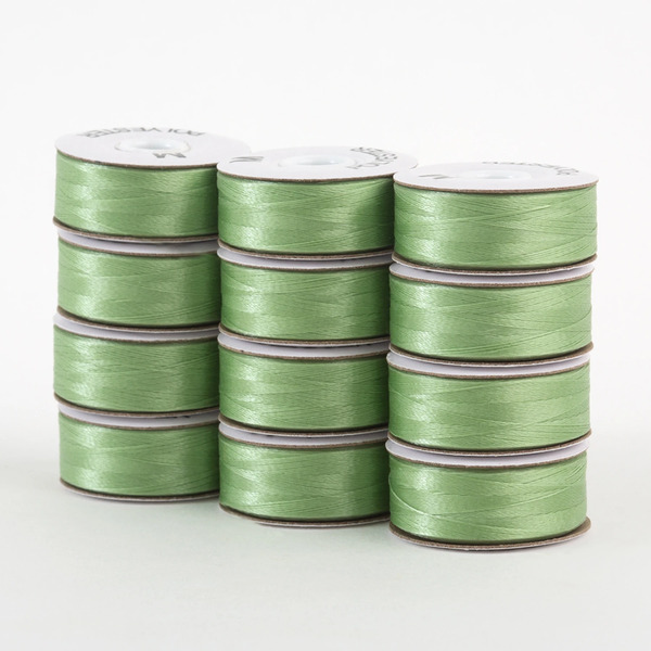 Superior Threads 301-12-614 SuperBobs Polyester Bobbin 12pk M-Style Light Green