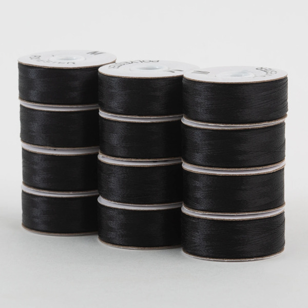 Superior Threads 301-12-625 SuperBobs Polyester Bobbin 12pk M-Style Black