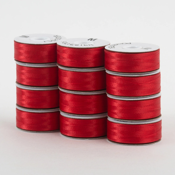 Superior Threads 301-12-627 SuperBobs Polyester Bobbin 12pk M-Style Bright Red