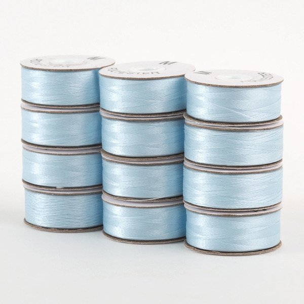 Superior Threads 301-12-634 SuperBobs Polyester Bobbin 12pk M-Style Baby Blue