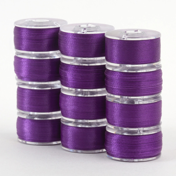 Superior Threads 302-12-606 SuperBobs Polyester Bobbin 12pk Class 15 Dark Purple