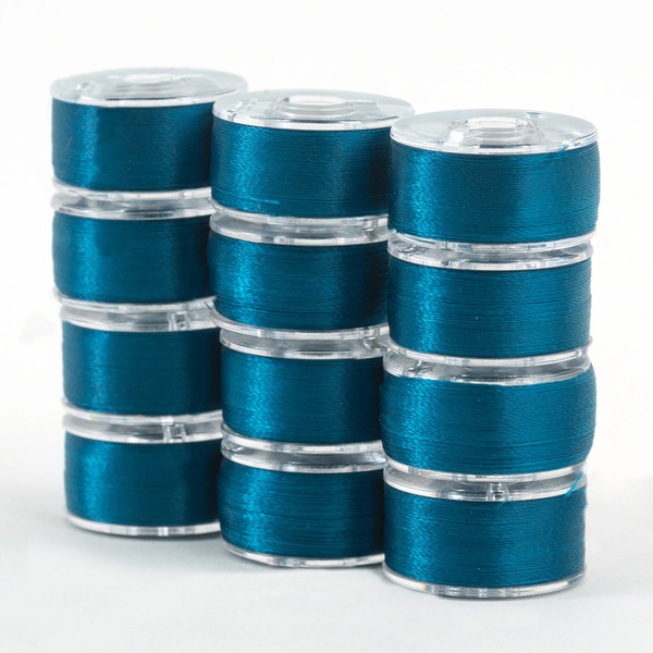 Superior Threads 302-12-611 SuperBobs Polyester Bobbin 12pk Class 15 Turqoise