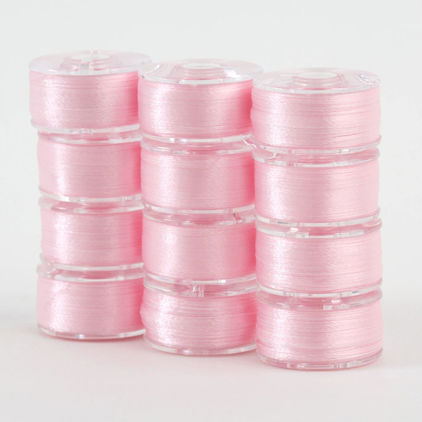 Superior Threads 302-12-628 SuperBobs Polyester Bobbin 12pk Class 15 Baby Pink