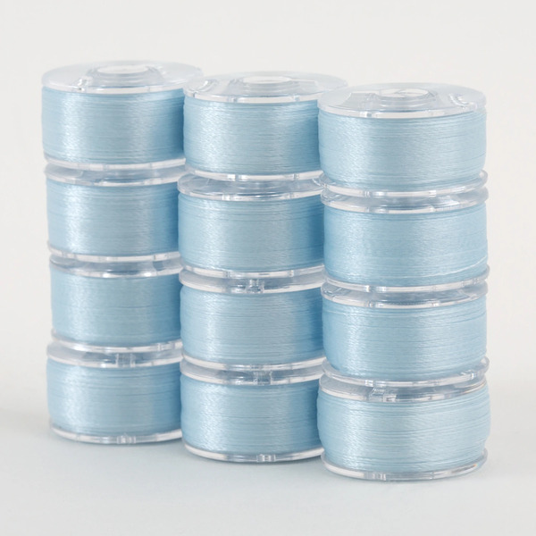 Superior Threads 302-12-634 SuperBobs Polyester Bobbin 12pk Class 15 Baby Blue
