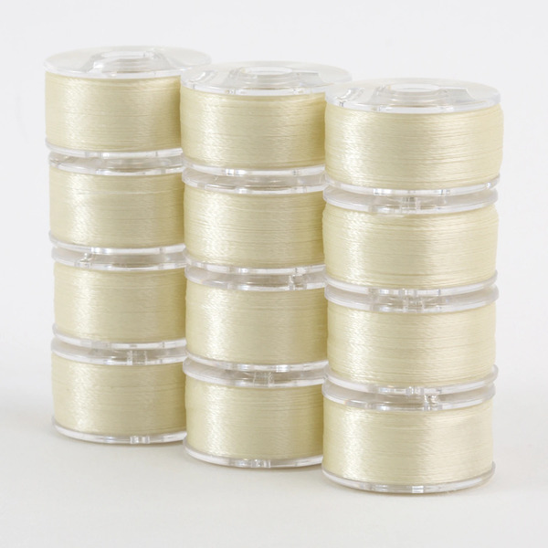 Superior Threads 302-12-651 SuperBobs Polyester Bobbin 12pk Class 15 Ivory