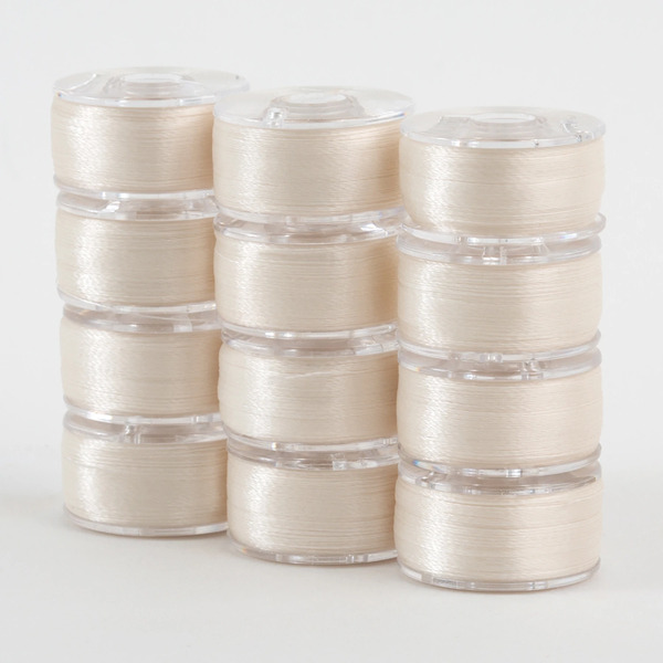 Superior Threads 302-12-655 SuperBobs Polyester Bobbin 12pk Class 15 Off White