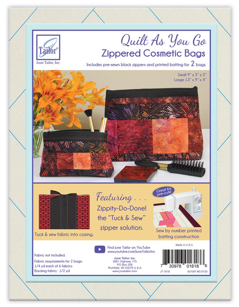 June Tailor Inc JT-1618 Zippity-Do-Done Cosmetic Bags QAYG Black Zip